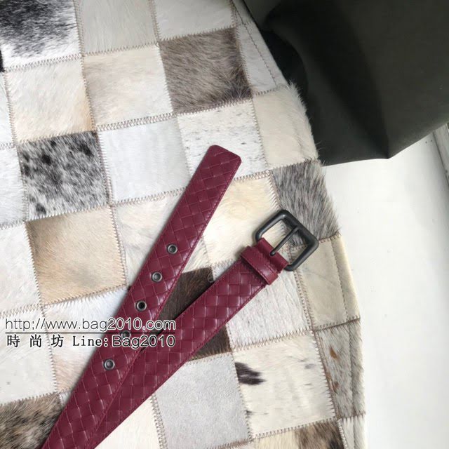 BV高端男士皮帶 寶緹嘉編織搭配槍色磨砂帶頭腰帶 寶緹嘉經典牛皮腰帶  jjp1535